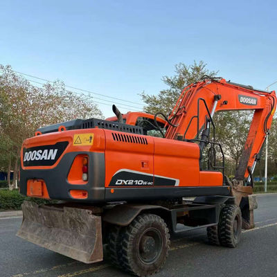 Excavadora de ruedas usadas Doosan DX210W Mini hidráulica excavadora de segunda mano 20100 kg
