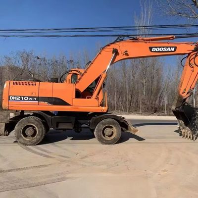 Doosan 210w-7 Excavadora de ruedas usadas Excavadora 115kW para la industria minera