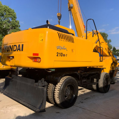 HYUNDAI 210W-7 excavadora de ruedas vieja, equipo de construcción usado 124KW para la minería
