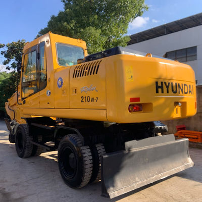 HYUNDAI 210W-7 excavadora de ruedas vieja, equipo de construcción usado 124KW para la minería