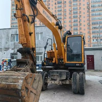 Hyundai 150w Excavadora de ruedas usadas Equipo de movimiento de tierra de segunda mano