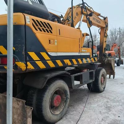 Hyundai 150w Excavadora de ruedas usadas Equipo de movimiento de tierra de segunda mano