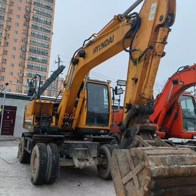 Hyundai 150w Excavadora de ruedas usadas Equipo de movimiento de tierra de segunda mano