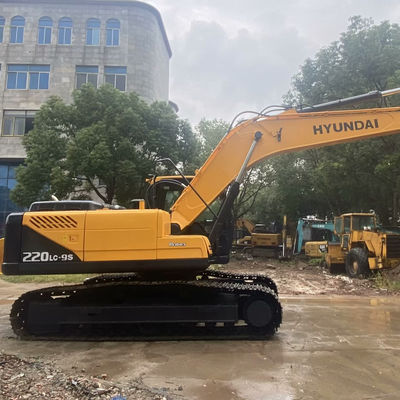 Construcción Excavadora Vieja Hyundai 220lc-9s Excavadora de segunda mano amarilla