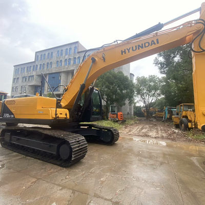 Construcción Excavadora Vieja Hyundai 220lc-9s Excavadora de segunda mano amarilla