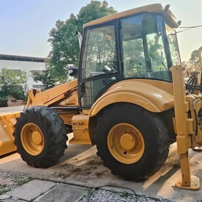 74.6kW JCB 4CX Cargador usado Amarillo 4378kg Elevador de segunda mano Cargador de retroexcavadora Rueda en movimiento