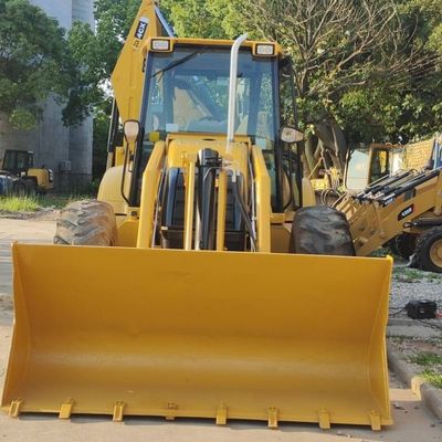 74.6kW JCB 4CX Cargador usado Amarillo 4378kg Elevador de segunda mano Cargador de retroexcavadora Rueda en movimiento
