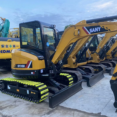 Tierra en movimiento Usado SANY 35U Excavadora Excavadora Refrigeración de agua Color amarillo
