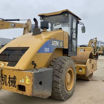 Rodillo vibratorio de carretera de primera categoría amarillo usado SEM 522 con tambor de acero pesado